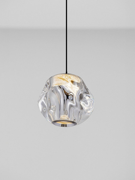 Nova Luce LED Pendelleuchte Ifos 6W warmweiss 3000K Schwarz Chrom Metall Ø10cm 9511011