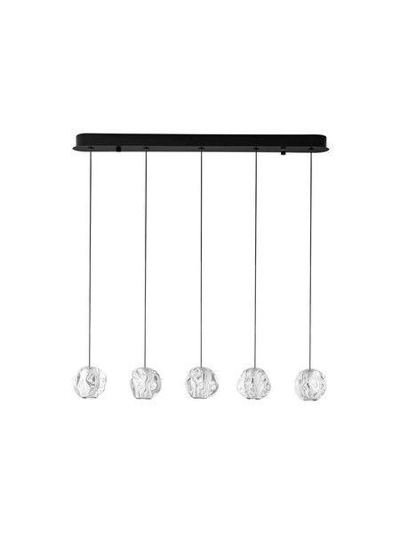 Nova Luce LED Pendelleuchte Ifos dimmbar 25W warmweiss 3000K Schwarz Chrom Metall 84x10cm 9511013