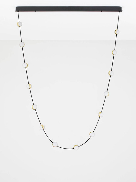 Nova Luce LED Pendelleuchte Alcinoe dimmbar 46W warmweiss 3000K Schwarz Gold Aluminium 127x10cm 9511016