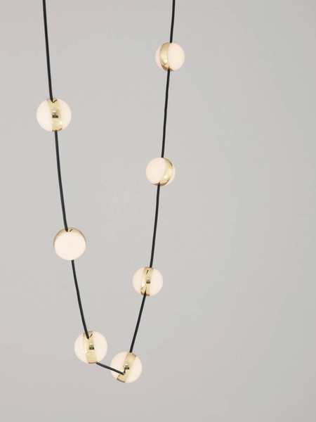 Nova Luce LED Pendelleuchte Alcinoe dimmbar 46W warmweiss 3000K Schwarz Gold Aluminium 127x10cm 9511016