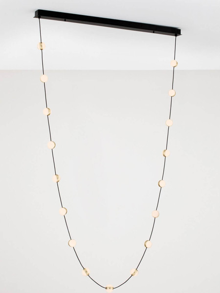 Nova Luce LED Pendelleuchte Alcinoe dimmbar 54W warmweiss 3000K Schwarz Gold Aluminium 127x10cm 9511017