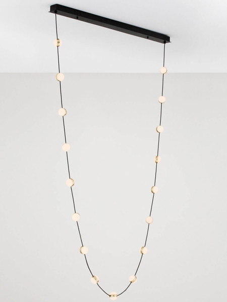Nova Luce LED Pendelleuchte Alcinoe dimmbar 54W warmweiss 3000K Schwarz Gold Aluminium 127x10cm 9511017