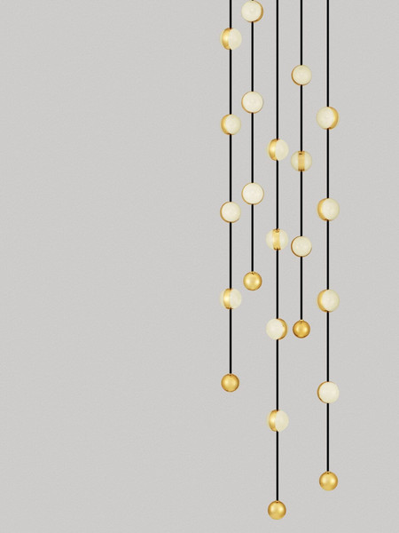 Nova Luce LED Pendelleuchte Alcinoe dimmbar 64W warmweiss 3000K Schwarz Gold Aluminium Ø38cm 9511018