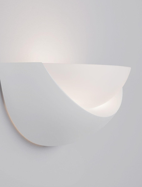 Nova Luce Wandleuchte Alas E14 Weiß Gips 34x17cm 9540231