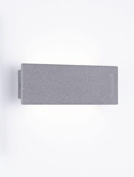 Nova Luce LED Außen-Wandleuchte Luna 10W warmweiss 3000K IP65 Schwarz Beton 30x10cm 9540234