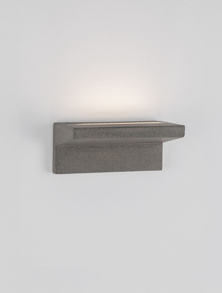 Nova Luce LED Außen-Wandleuchte Lita 6W warmweiss 3000K IP65 salzwasserfest Schwarz Beton 20x12cm 9540239