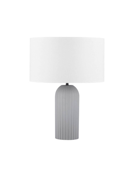 Nova Luce Tischleuchte Ammos E27 Grau Weiß Textil Beton Ø35cm 9540244