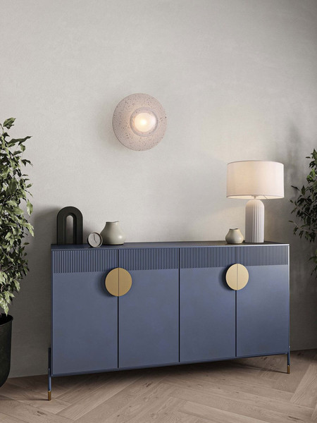 Nova Luce Wandleuchte Vrahos G9 Beige Glas Beton Ø29,5cm 9540245