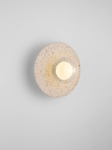 Nova Luce Wandleuchte Vrahos G9 Beige Glas Beton Ø29,5cm 9540245