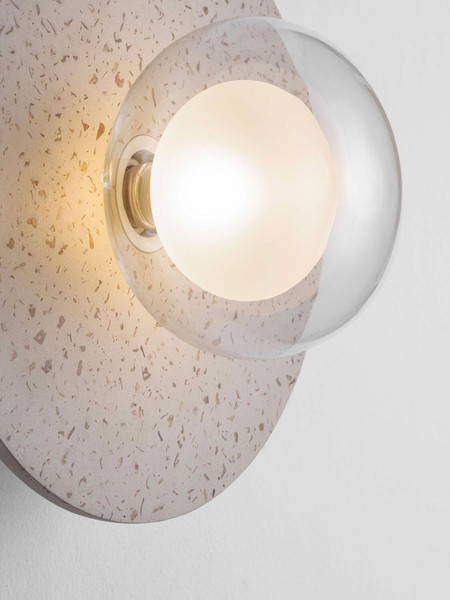 Nova Luce Wandleuchte Vrahos G9 Beige Glas Beton Ø29,5cm 9540245