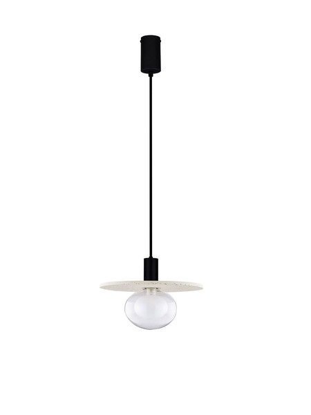 Nova Luce Pendelleuchte Vrahos G9 Beige Glas Beton Ø29,5cm 9540246