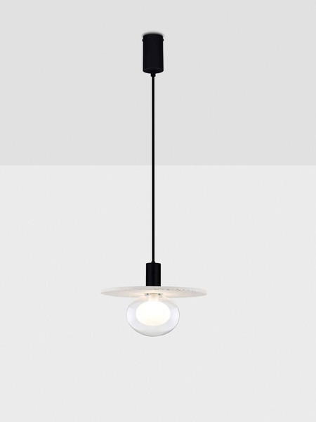Nova Luce Pendelleuchte Vrahos G9 Beige Glas Beton Ø29,5cm 9540246