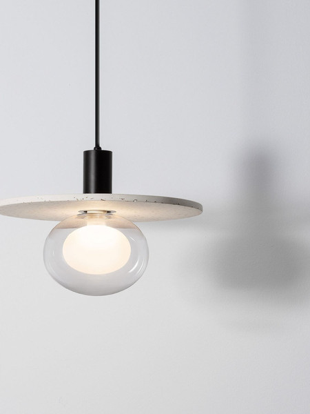 Nova Luce Pendelleuchte Vrahos G9 Beige Glas Beton Ø29,5cm 9540246
