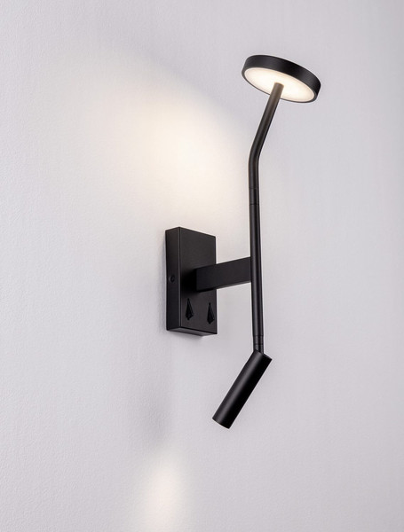Nova Luce LED Wandleuchte Logos 9W warmweiss 3000K Schwarz Aluminium 46x12,5cm 9540250