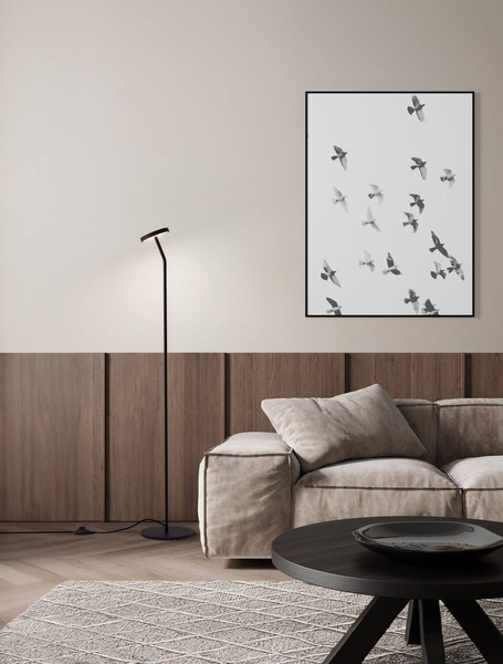 Nova Luce LED Stehleuchte Logos 9W warmweiss 3000K Schwarz Stahl Aluminium 123cm 9540252