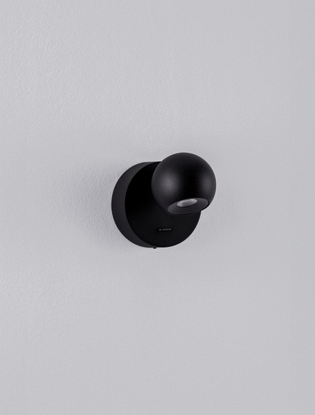 Nova Luce LED Wandleuchte Sfera schwenkbar 6W warmweiss 3000K Schwarz Aluminium Ø9cm 9540255