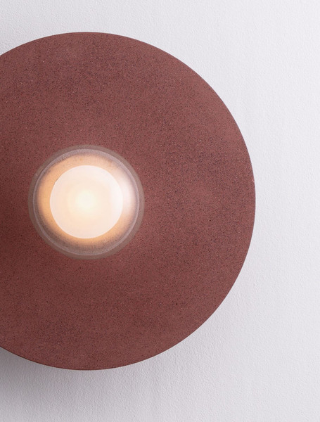 Nova Luce Wandleuchte Vrahos G9 Rot Glas Beton Ø45cm 9540334