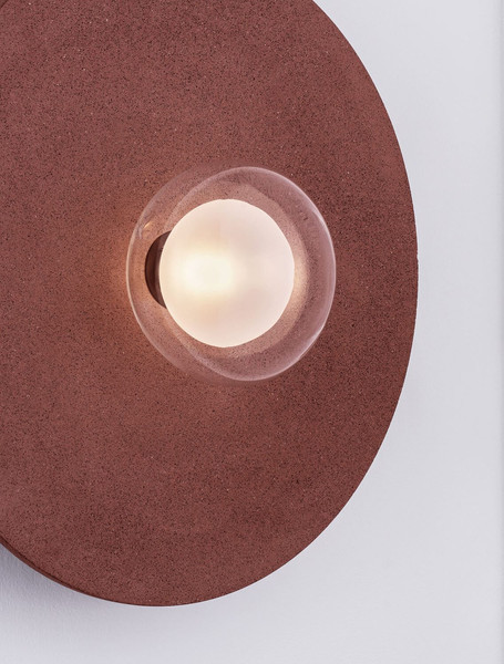 Nova Luce Wandleuchte Vrahos G9 Rot Glas Beton Ø45cm 9540334