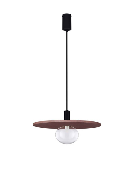 Nova Luce Pendelleuchte Vrahos G9 Rot Glas Beton Ø45cm 9540335