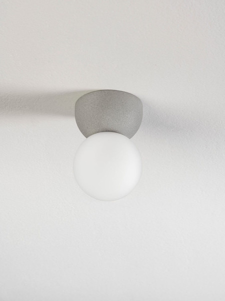 Nova Luce Deckenleuchte Zero G9 Grau Opal Glas Beton Ø8cm 9577015