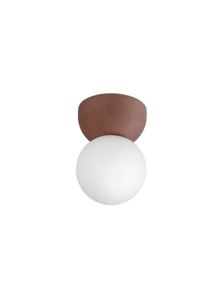 Nova Luce Deckenleuchte Zero G9 Rot Opal Glas Beton Ø8cm 9577016