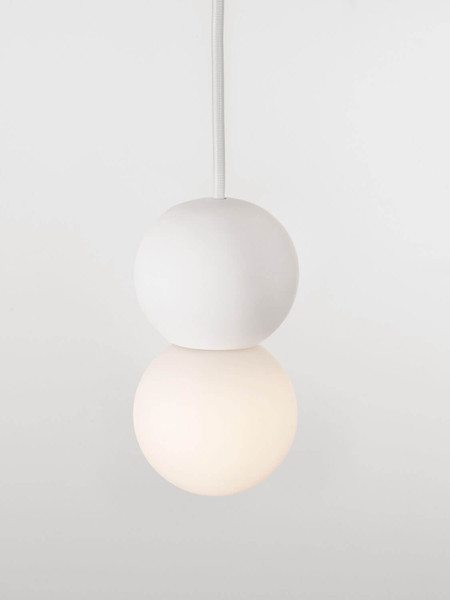 Nova Luce Pendelleuchte Zero 2-flammig 2xG9 Weiß Opal Glas Gips Ø8cm 9577017