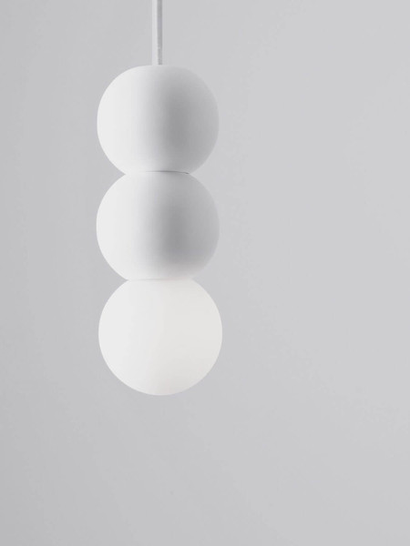 Nova Luce Pendelleuchte Zero 3-flammig 3xG9 Weiß Opal Glas Gips Ø8cm 9577020