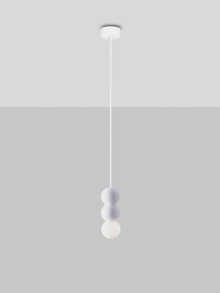 Nova Luce Pendelleuchte Zero 3-flammig 3xG9 Weiß Opal Glas Gips Ø8cm 9577020