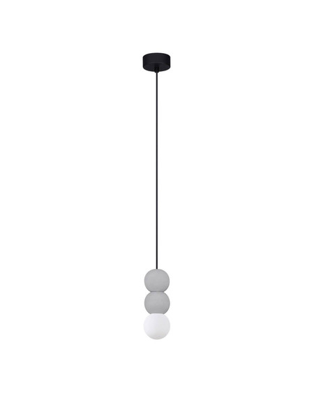 Nova Luce Pendelleuchte Zero 3-flammig 3xG9 Grau Opal Glas Beton Ø8cm 9577021