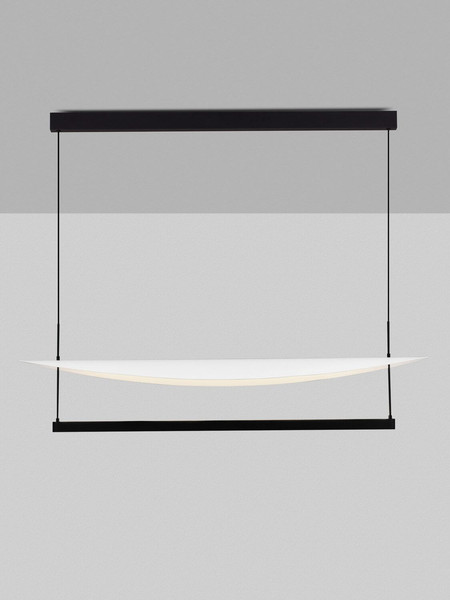 Nova Luce LED Pendelleuchte Diona dimmbar 81W warmweiss 2700K Schwarz Weiß Aluminium 120x30cm 9580577