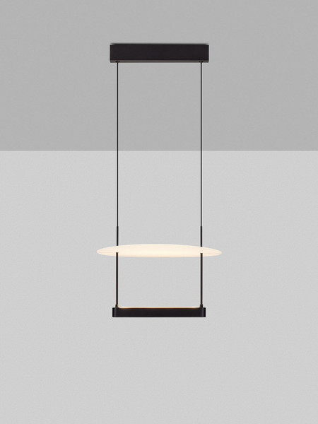 Nova Luce LED Pendelleuchte Diona dimmbar 29W warmweiss 3000K Schwarz Weiß Aluminium 40x40cm 9580671