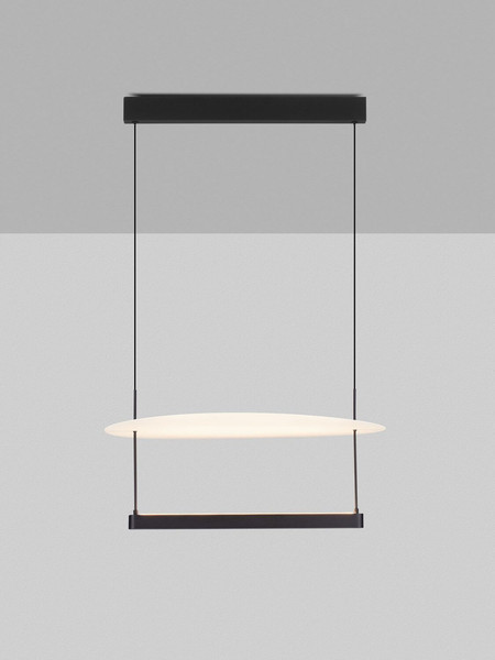 Nova Luce LED Pendelleuchte Diona dimmbar 40W warmweiss 3000K Schwarz Weiß Aluminium 60x60cm 9580672