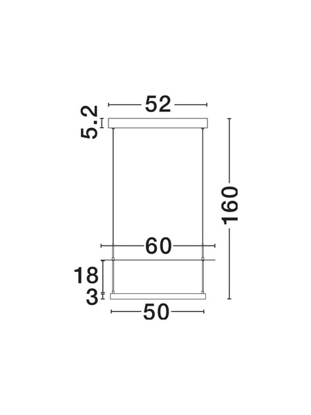 Nova Luce LED Pendelleuchte Diona dimmbar 40W warmweiss 3000K Schwarz Weiß Aluminium 60x60cm 9580672