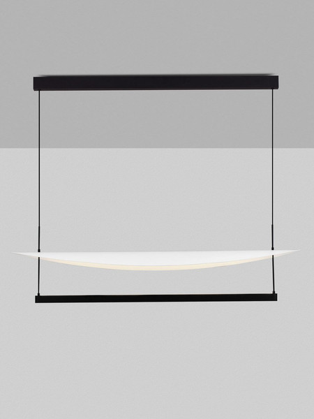 Nova Luce LED Pendelleuchte Diona dimmbar 81W warmweiss 3000K Schwarz Weiß Aluminium 120x30cm 9580677