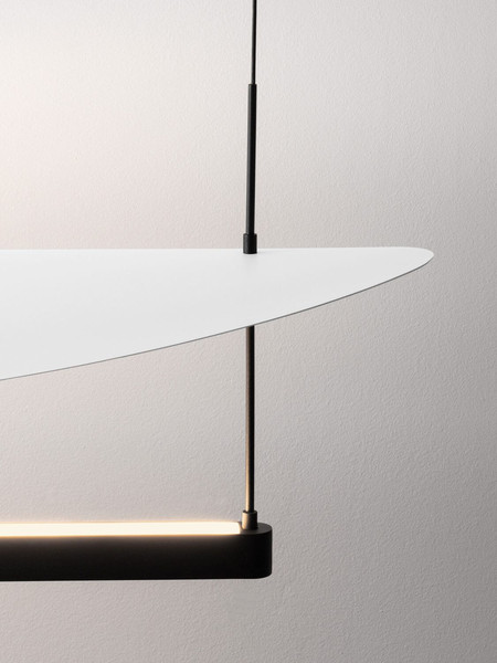 Nova Luce LED Pendelleuchte Diona dimmbar 81W warmweiss 3000K Schwarz Weiß Aluminium 120x30cm 9580677