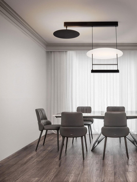 Nova Luce LED Pendelleuchte Diona dimmbar 35W warmweiss 3000K Schwarz Weiß Aluminium 80x40cm 9580678