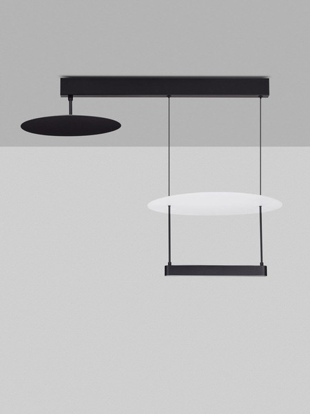 Nova Luce LED Pendelleuchte Diona dimmbar 35W warmweiss 3000K Schwarz Weiß Aluminium 80x40cm 9580678
