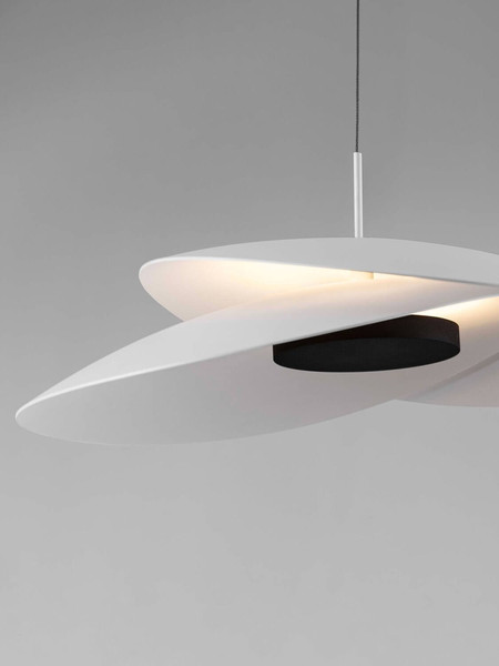 Nova Luce LED Pendelleuchte Olea dimmbar 22W warmweiss 3000K Weiß Aluminium Ø48cm 9580697