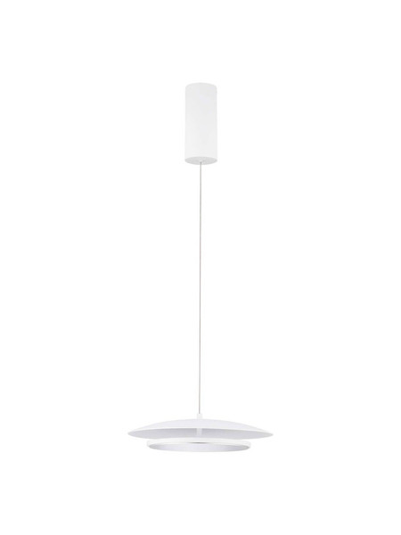 Nova Luce LED Pendelleuchte Olos dimmbar 21W warmweiss 3000K Weiß Chrom Glas Aluminium Ø35cm 9580700