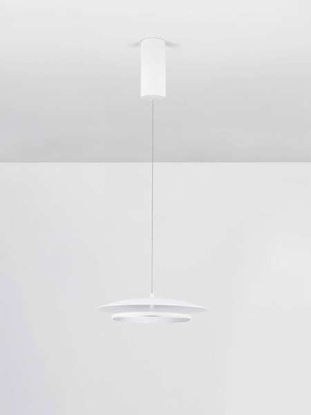 Nova Luce LED Pendelleuchte Olos dimmbar 21W warmweiss 3000K Weiß Chrom Glas Aluminium Ø35cm 9580700