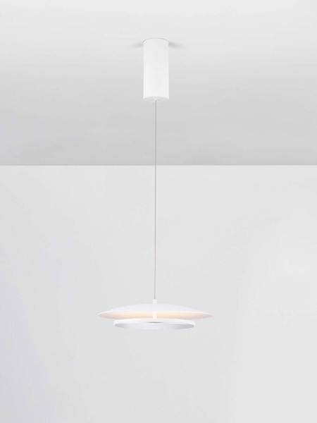 Nova Luce LED Pendelleuchte Olos dimmbar 21W warmweiss 3000K Weiß Chrom Glas Aluminium Ø35cm 9580700