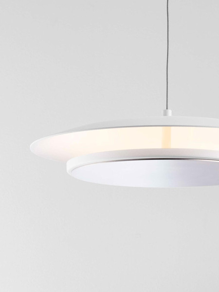 Nova Luce LED Pendelleuchte Olos dimmbar 21W warmweiss 3000K Weiß Chrom Glas Aluminium Ø35cm 9580700