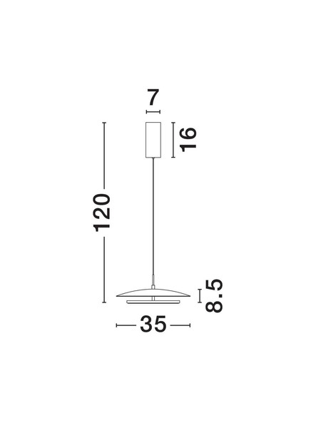 Nova Luce LED Pendelleuchte Olos dimmbar 21W warmweiss 3000K Weiß Chrom Glas Aluminium Ø35cm 9580700