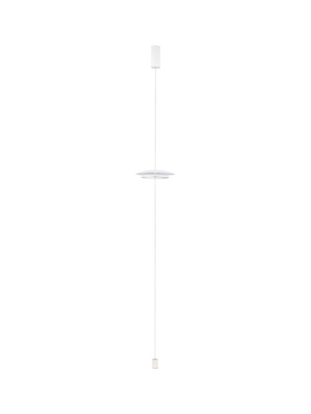 Nova Luce LED Stehleuchte Olos dimmbar 21W warmweiss 3000K Weiß Chrom Glas Aluminium 330cm 9580701