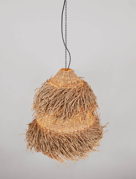 Nova Luce Pendelleuchte Hay 3-flammig 3xE27 Natur Rattan Ø55cm 9586514
