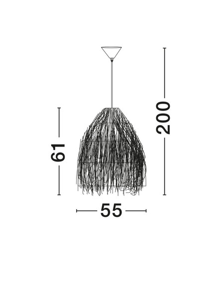 Nova Luce Pendelleuchte Hay 3-flammig 3xE27 Natur Rattan Ø55cm 9586514