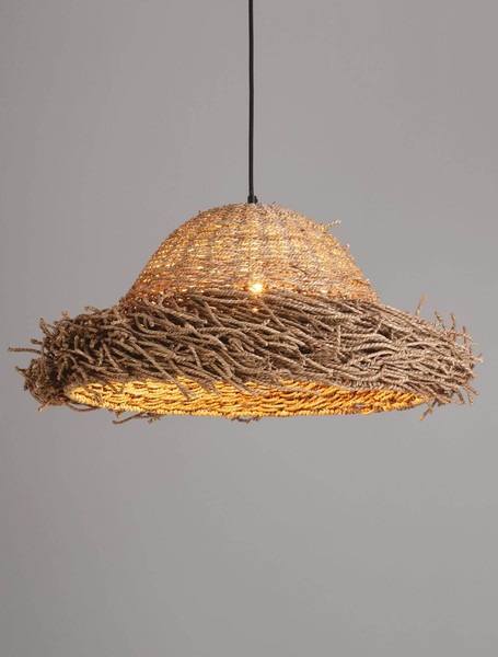 Nova Luce Pendelleuchte Natu 3-flammig 3xE27 Natur Seegras Ø52,5cm 9586515