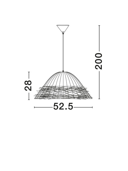 Nova Luce Pendelleuchte Natu 3-flammig 3xE27 Natur Seegras Ø52,5cm 9586515