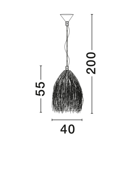 Nova Luce Pendelleuchte Hay E27 Natur Rattan Ø40cm 9586516