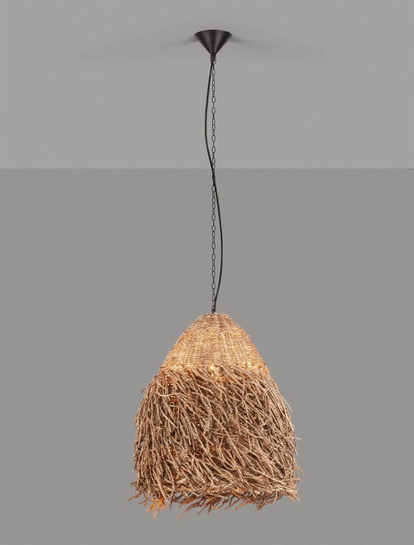 Nova Luce Pendelleuchte Hay E27 Natur Rattan Ø40cm 9586516